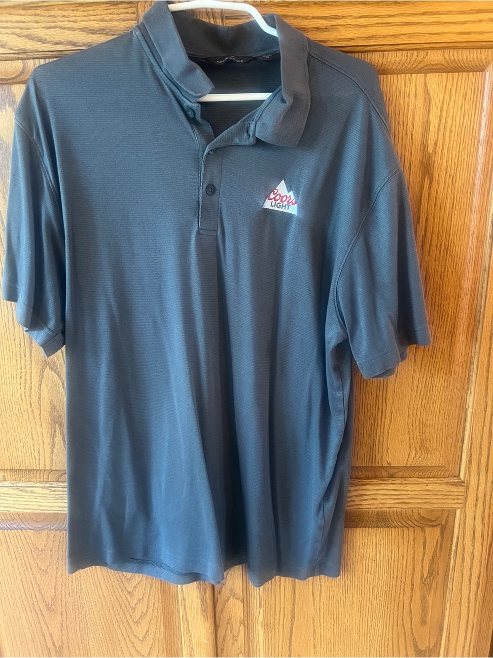 Men's Eddie Bauer Dark Gray Polo Shirt-Coors Light